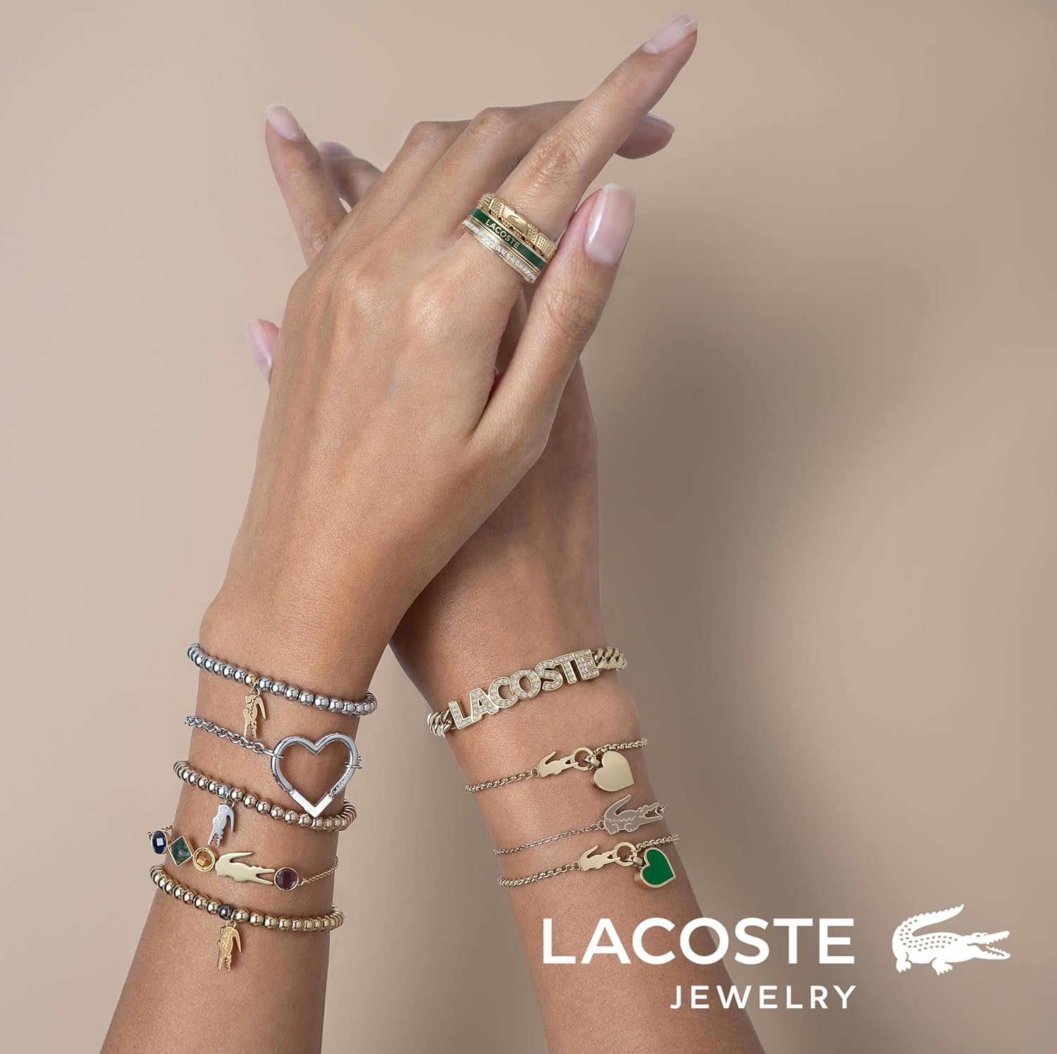 Thumbnail 3 de Lacoste Braccialetto a Catena Donna Collezione SCRIPT in Oro Giallo con Cristalli – 2040063