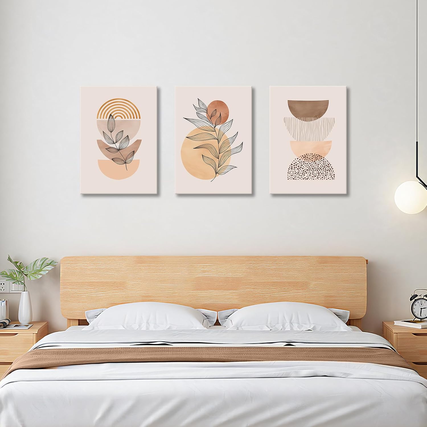 Detalle de FajerminArt 3Pcs Framed Orange Canvas Wall Art 🎨