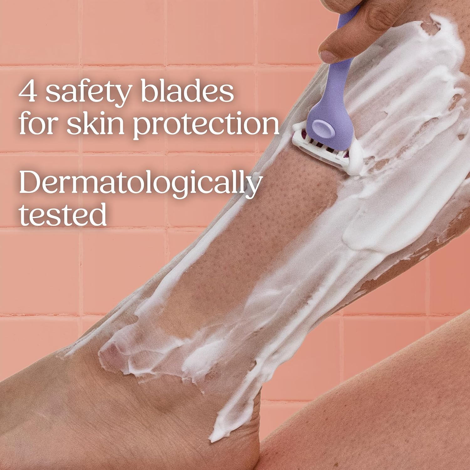 Detalle de Wilkinson Sword Intuition Quattro Sensitive Skin Starter Pack for Women – Razor Handle with 5 Refills