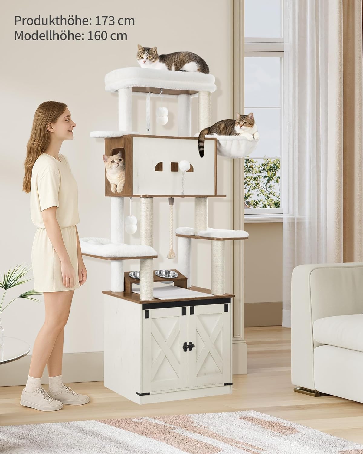 Thumbnail 2 de Hzuaneri Kratzbaum CB89014WT 173 cm 🐱