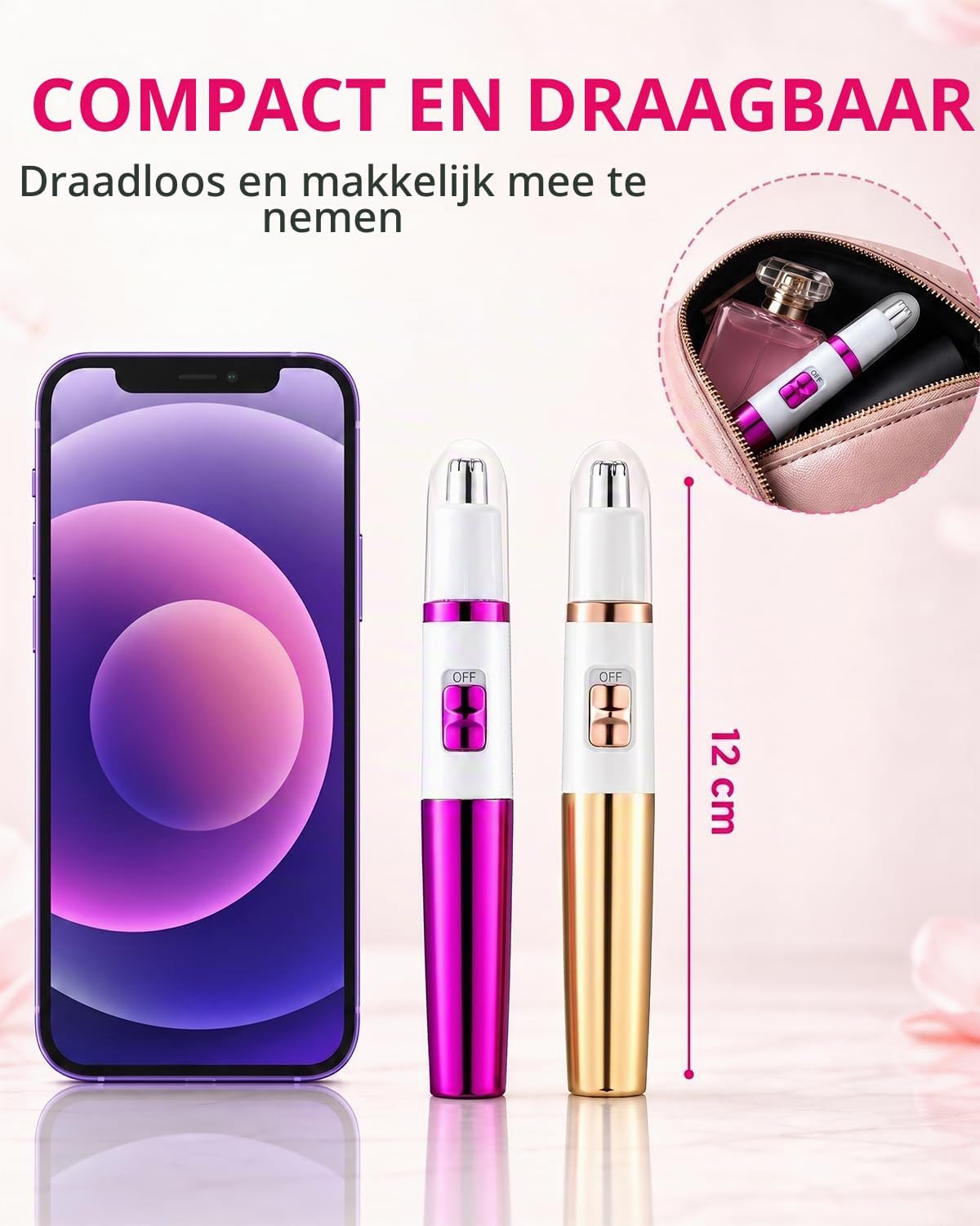 Detalle 2 de NUMIFUN neushaartrimmer voor dames, IPX7, 6500 tpm en wenkbrauwopzetstuk