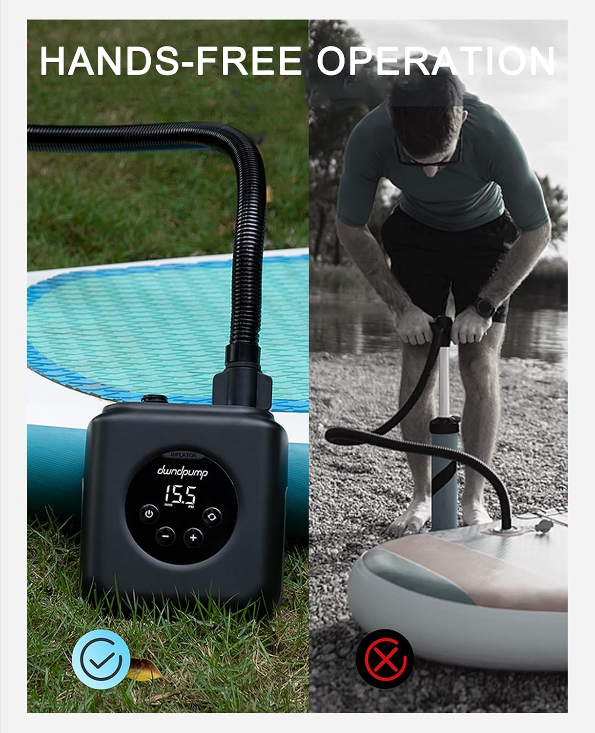 Detalle de dwndpump Pompa Elettrica SUP 20 PSI: gonfiaggio rapido e portatile per SUP e altre attività