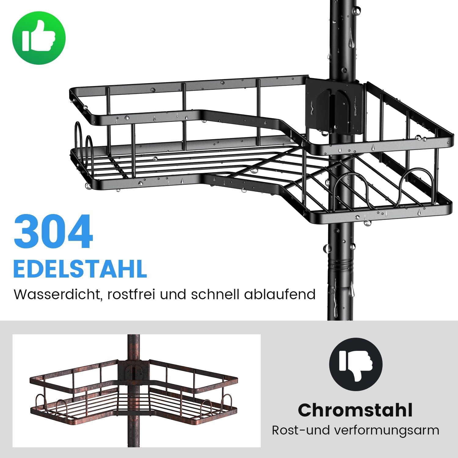 Detalle de FINIBO Teleskop Duschregal 43.5-120 inch