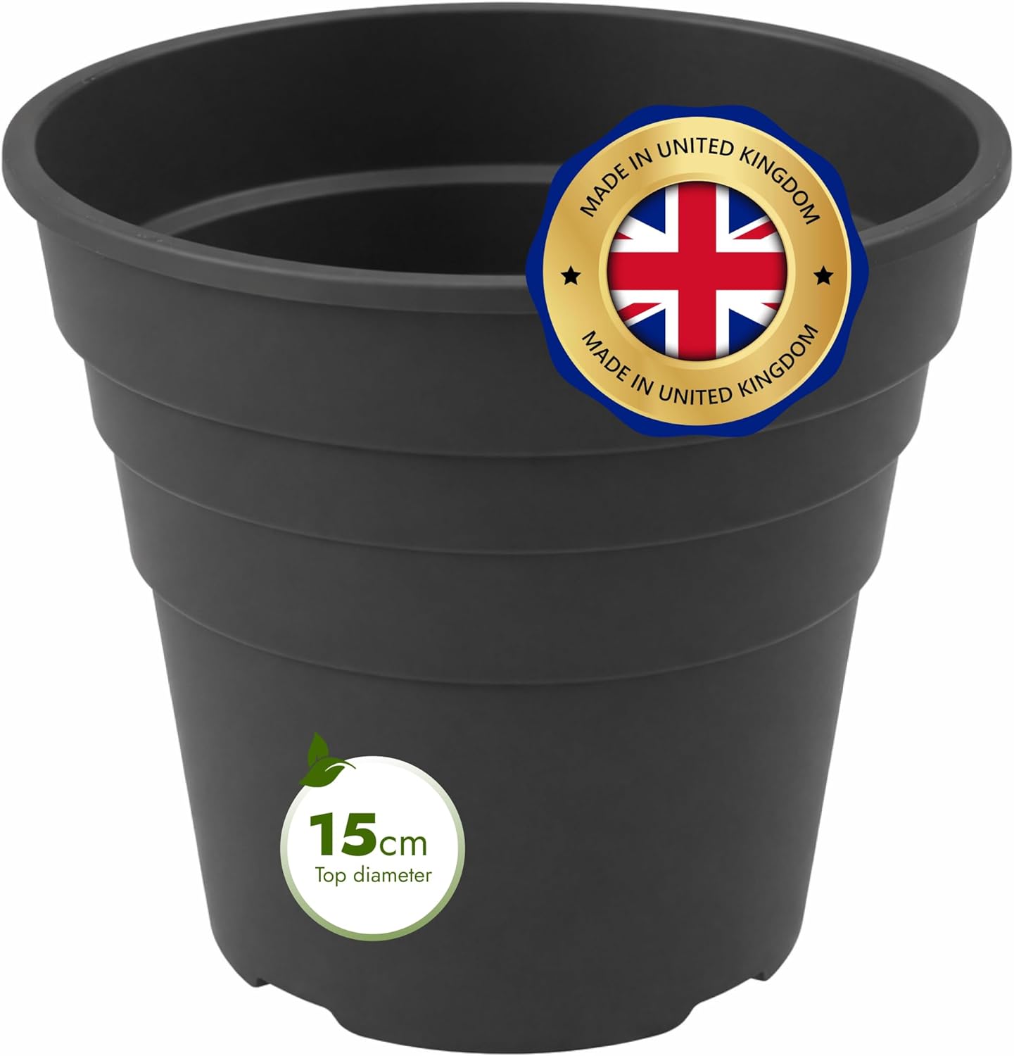 Thumbnail 1 de Happy Pots 15cm Nursery Pots (5 Pack) – UK-made, BPA Free, Recyclable with Drainage Holes