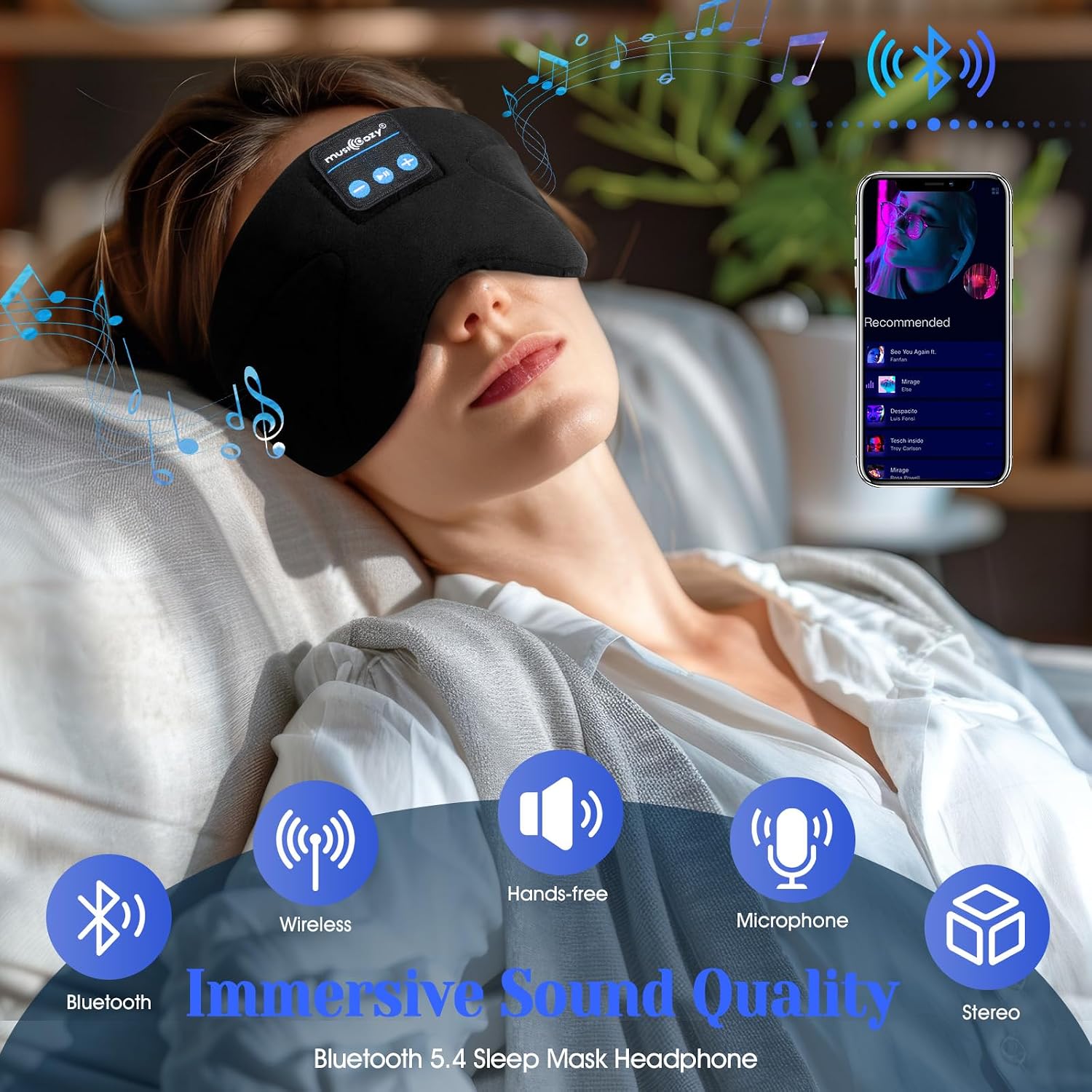 Thumbnail 5 de Musicozy Sleep Mask Headphones 100% Blackout