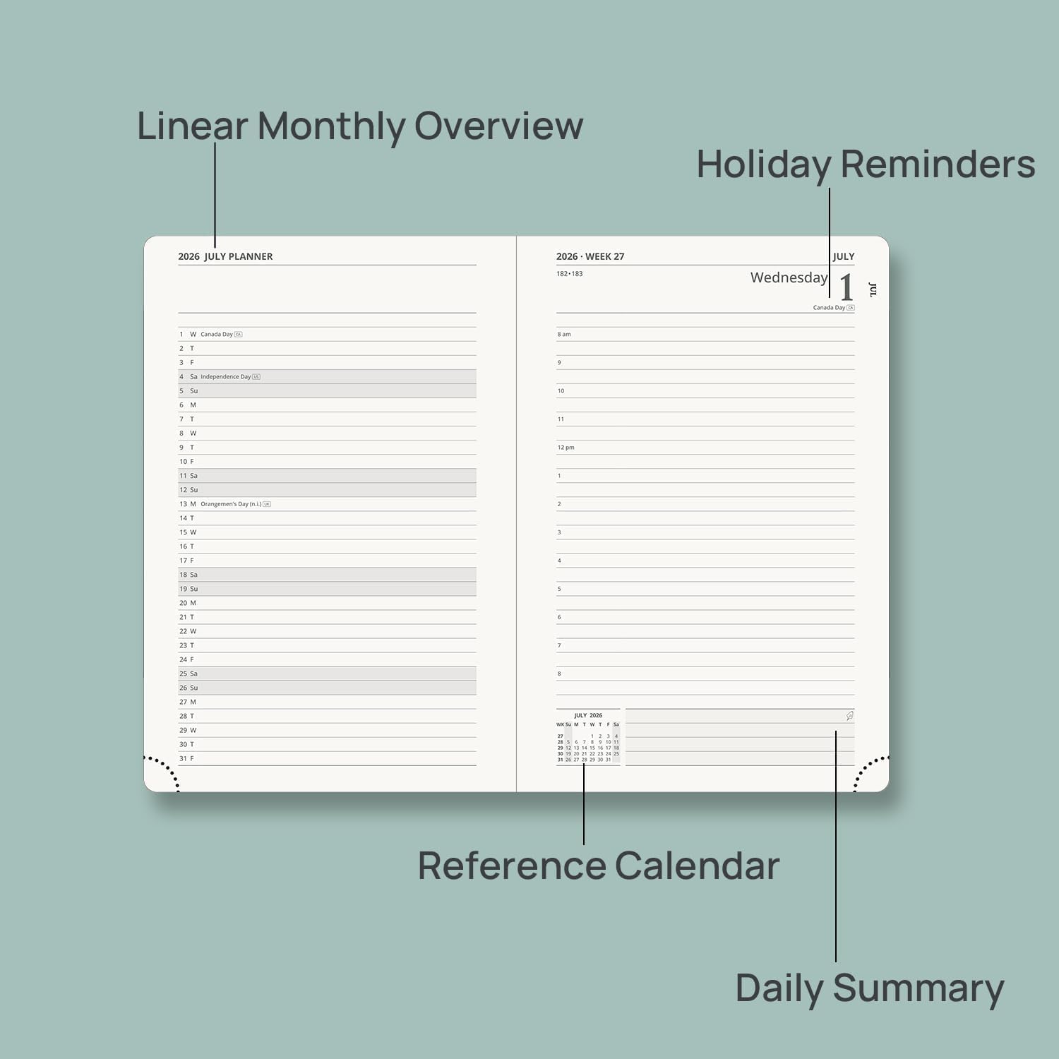 Detalle 2 de POPRUN Daily Planner, 5.75" x 8.5