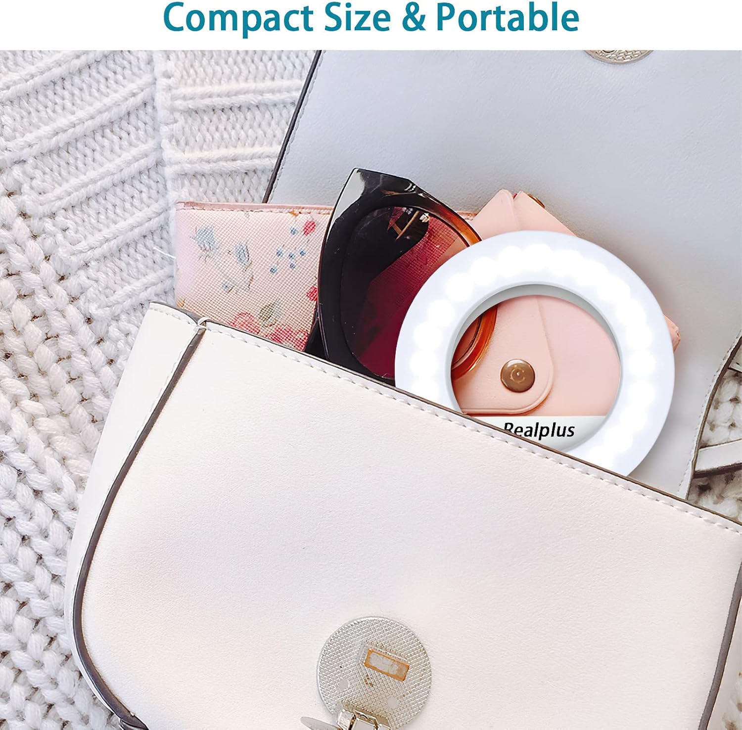 Thumbnail 5 de RealPlus Clip-on Selfie Ring Light (Rechargeable) with 40 LEDs — 3 Modes, Dimmable for Phone, Tablet and Laptop
