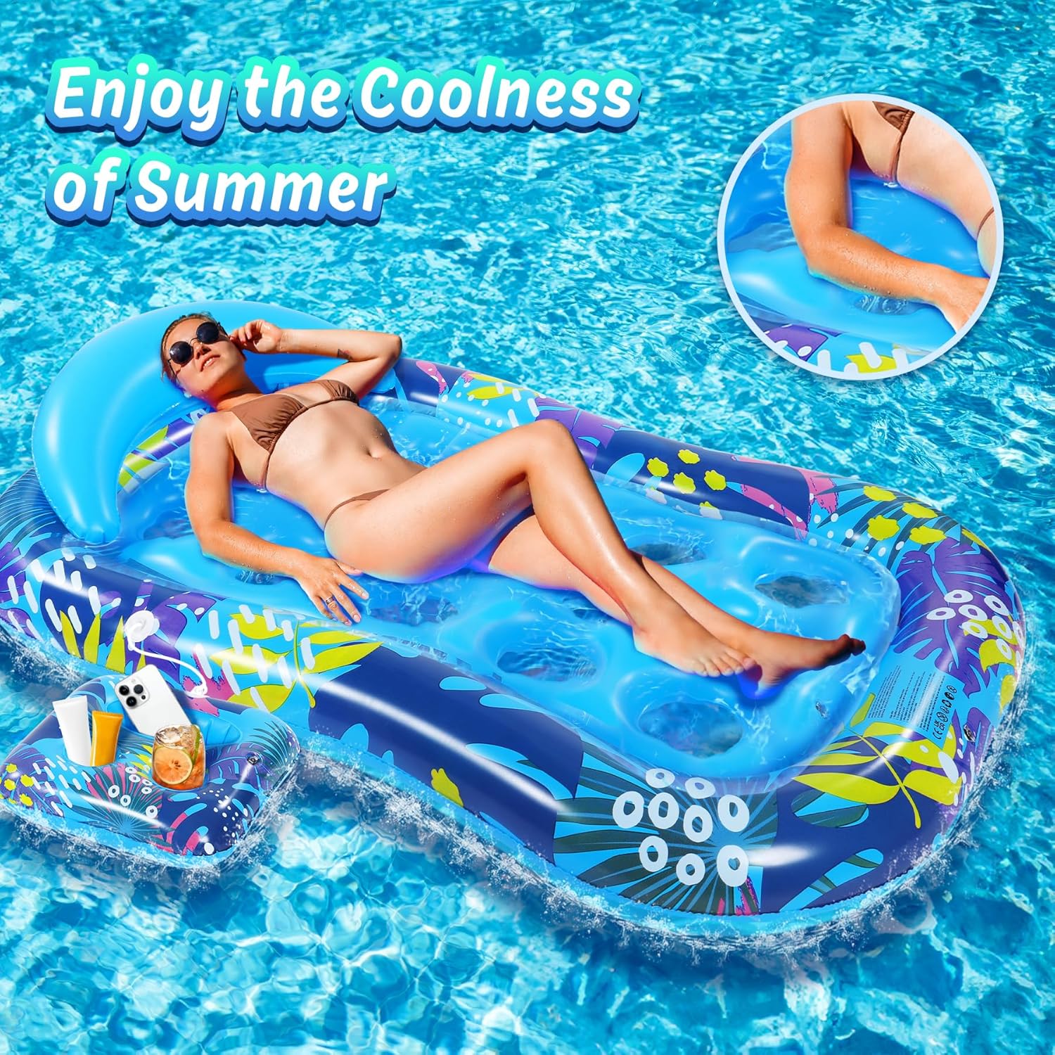 Thumbnail 6 de Subtail Bouée Piscine – Matelas gonflable avec porte-gobelet et fauteuil amovible