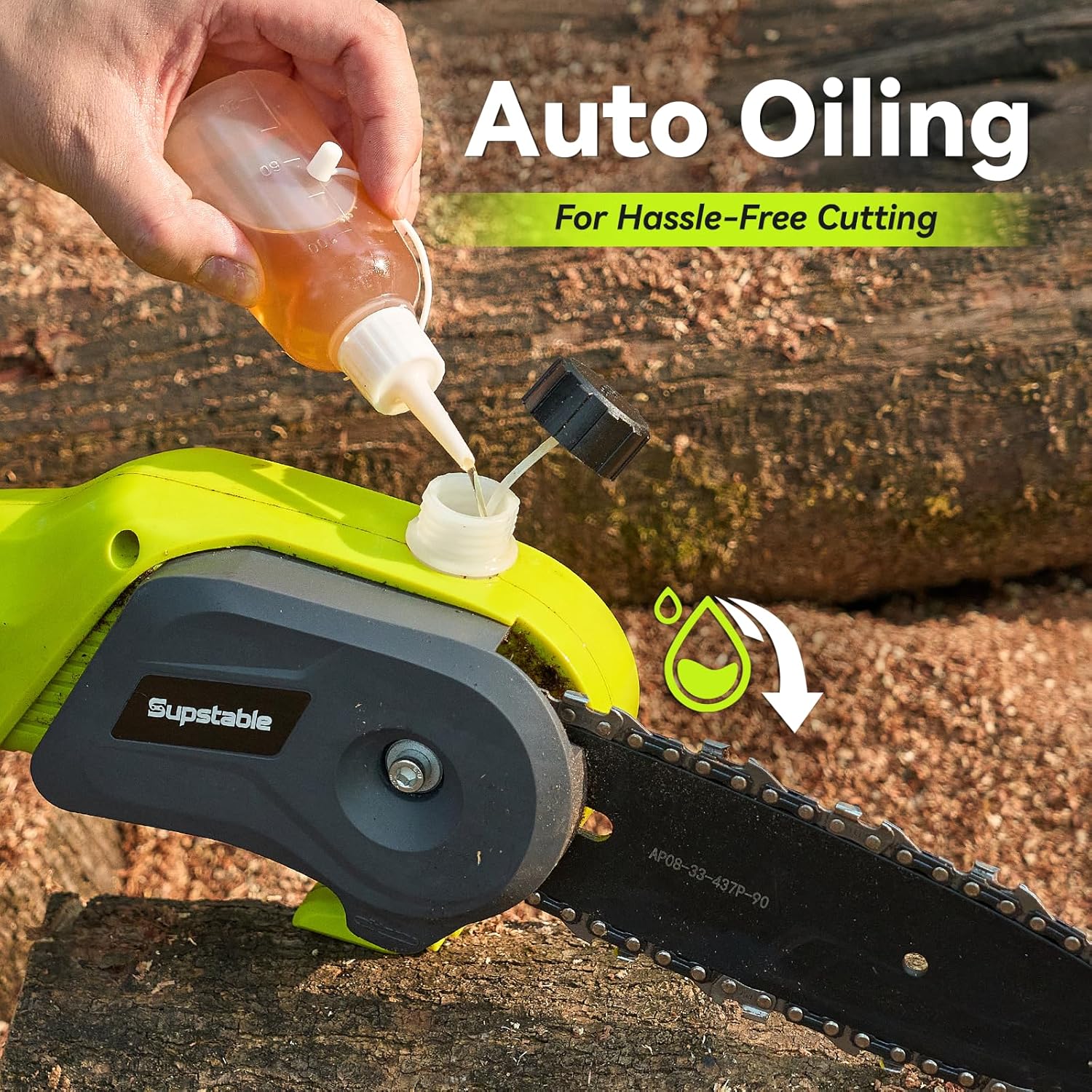 Thumbnail 3 de Supstable Motosega a batteria telescopica 8" con asta fino a 4,6 m e 2 batterie da 4000 mAh