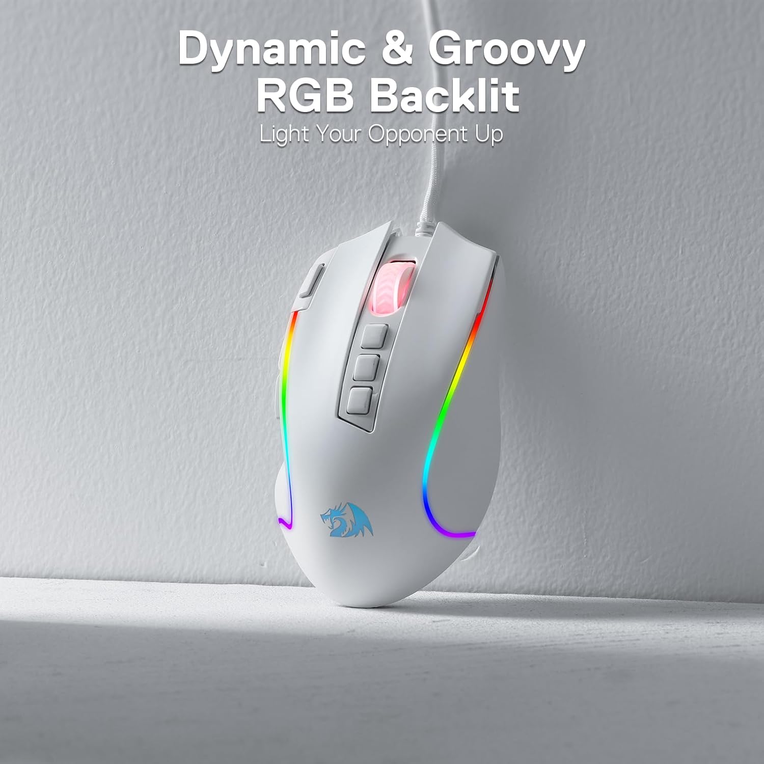 Detalle 2 de Redragon M612 Predator RGB wired gaming mouse with 8000 DPI, 11 programmable buttons and Rapid Fire