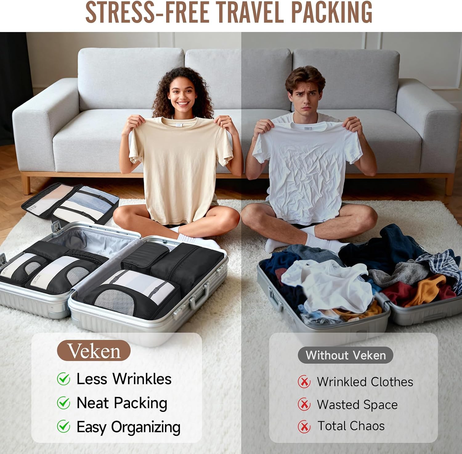 Thumbnail 6 de Veken 10 Set Packing Cubes for Travel Essential