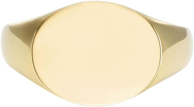 Detalle de Fossil Bagues chevalières en acier inoxydable pour hommes – doré, poli-brillant, tailles 5 à 12