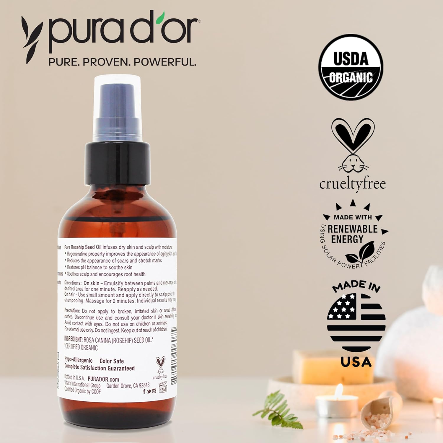 Thumbnail 6 de PURA D'OR Rosehip Seed Oil 4 oz