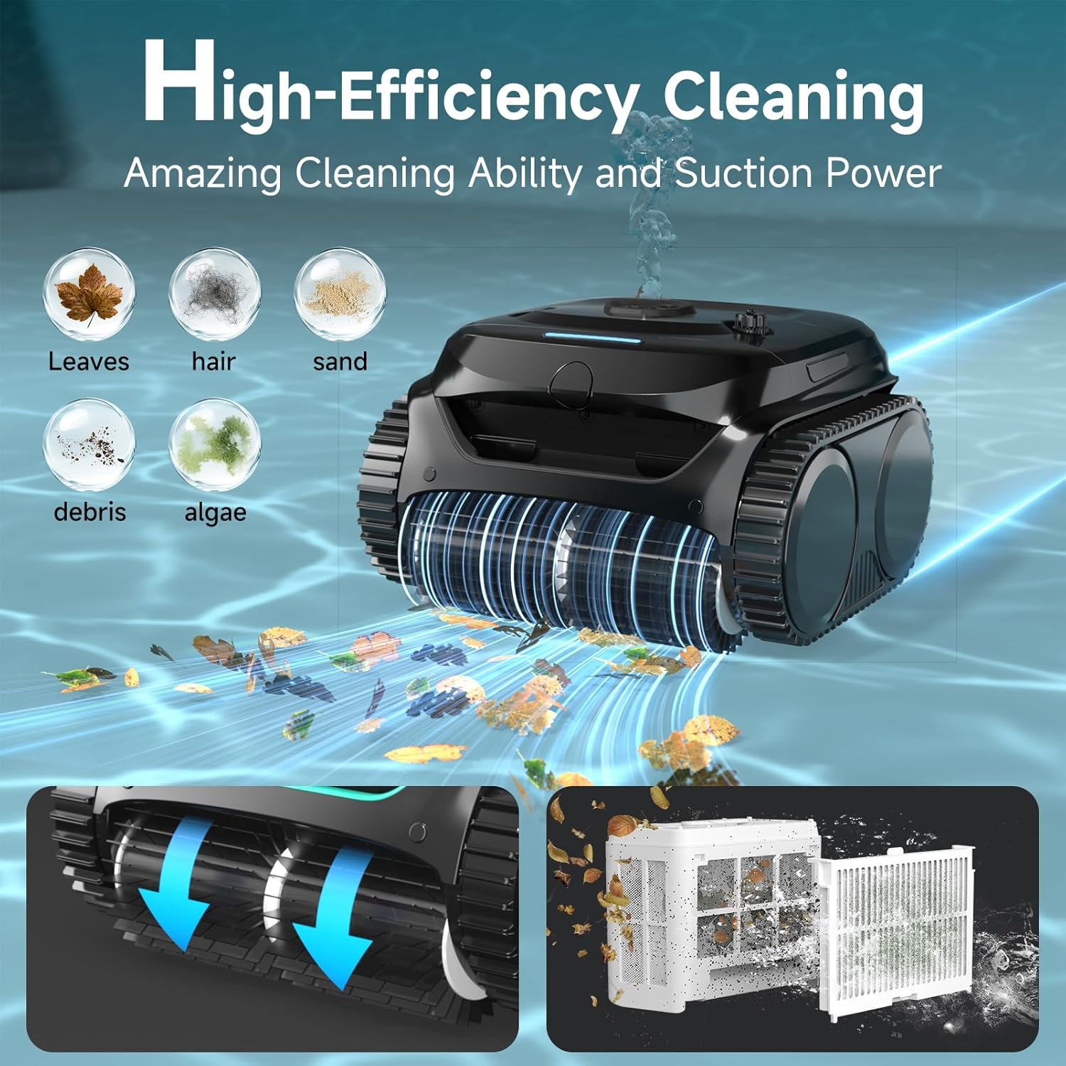 Thumbnail 2 de WYBOT C2 Cordless Robotic Pool Cleaner — Inground Vacuum with Dual Filtration and OTA Upgrades