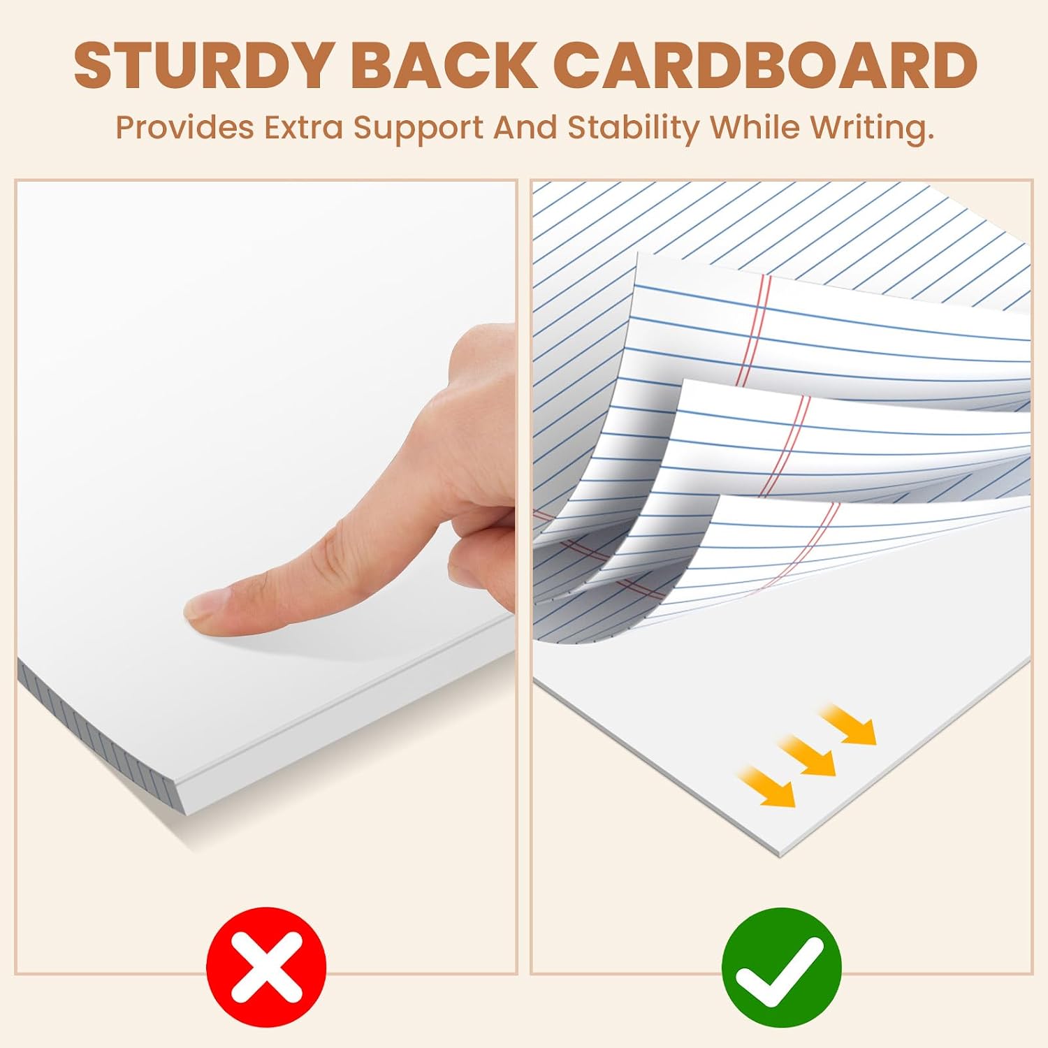 Detalle de Ciphyfee 8.5 x 11 Legal Pads, 6-Pack College-Ruled Notepads