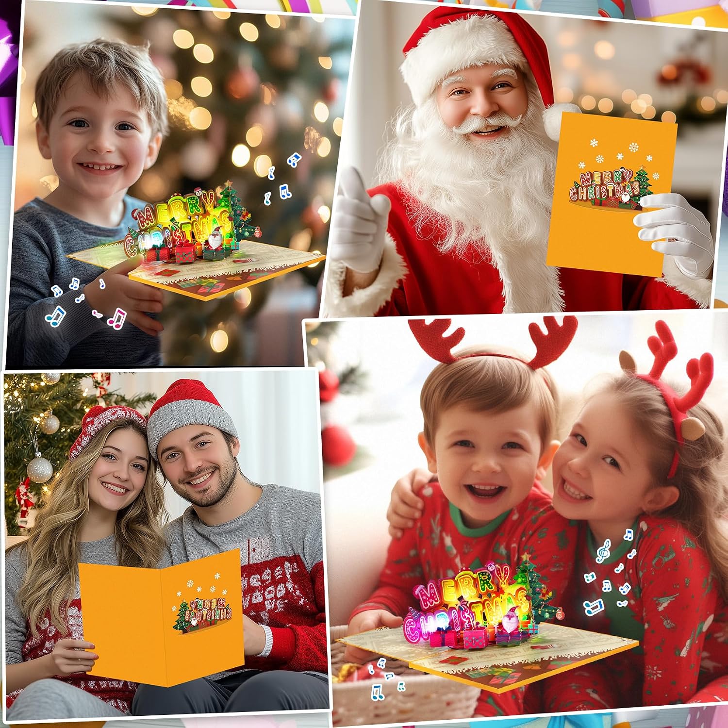 Detalle de GREETING ART 3D Pop-Up Christmas Card with Light and Music, 20 x 15 cm
