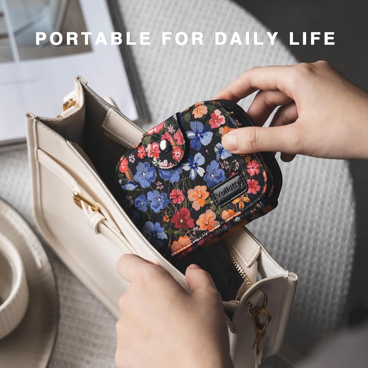Thumbnail 5 de Vulkitty Cotton Purses for Women: RFID Blocking Bifold Wallet with ID Window and Keychain