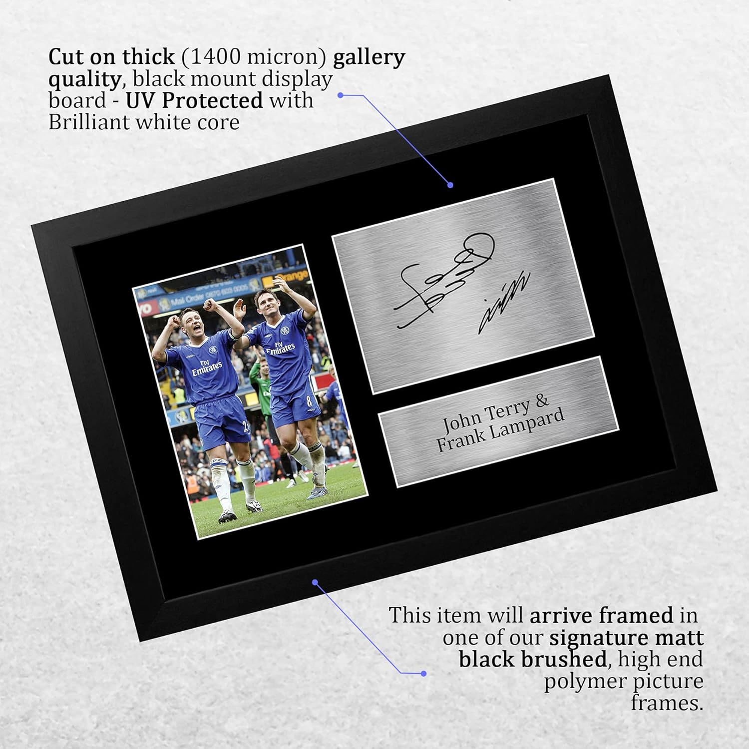 Thumbnail 2 de HWC Trading FR A4 John Terry & Frank Lampard framed signed autograph picture (A4)