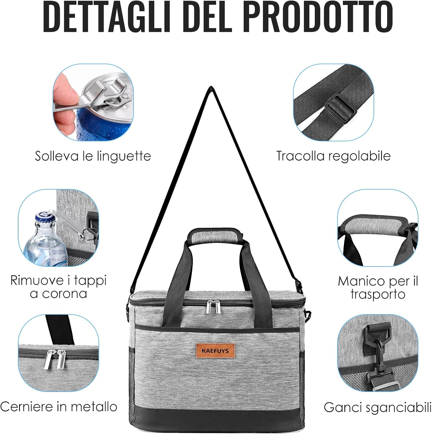 Detalle 2 de KAEFUYS Borsa termica 33L per picnic 🍱