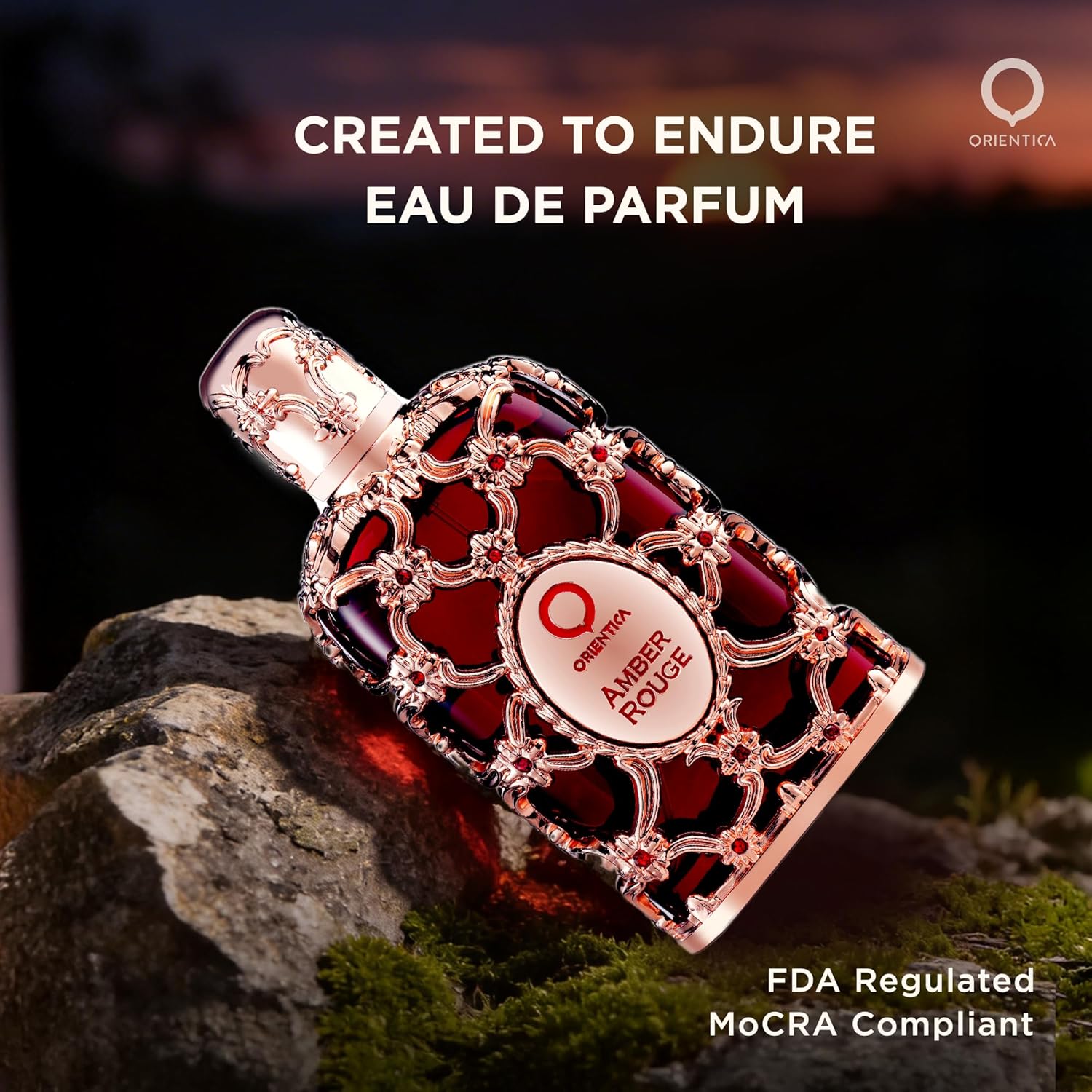 Detalle de Orientica Amber Rouge 80ml Eau de Parfum: profumo unisex di lusso con Oud e vaniglia