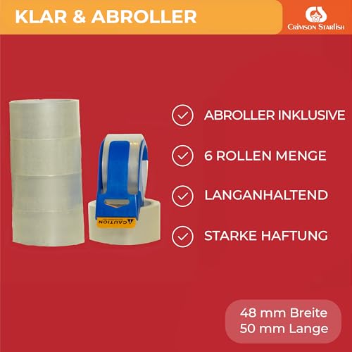 Thumbnail 6 de Crimson Starfish Paketband Transparent 6 Rollen à 48 mm x 66 m – zuverlässig und vielseitig