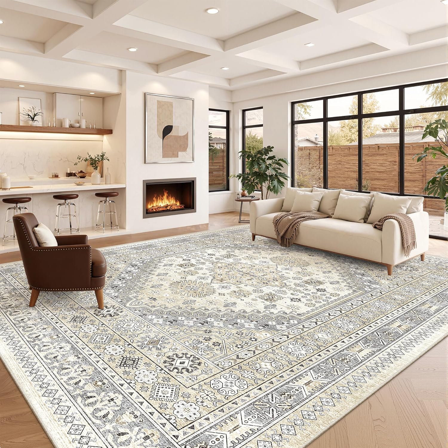 Detalle 2 de zesthome 10x14 Stain Resistant Area Rug