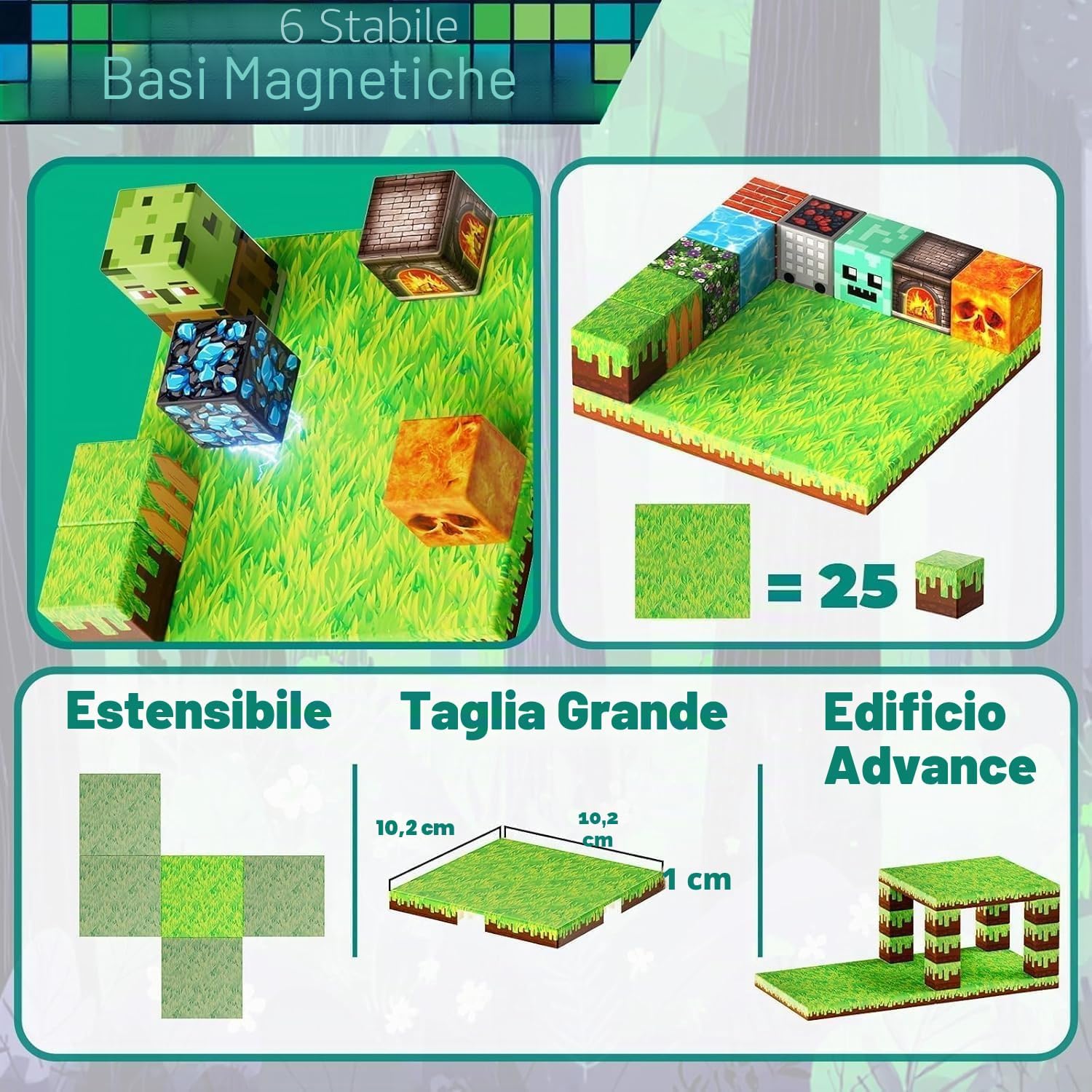Thumbnail 2 de GraceDuck Costruzioni Magnetiche 150 Pezzi – Set Foresta e Miniera, 3+ Anni