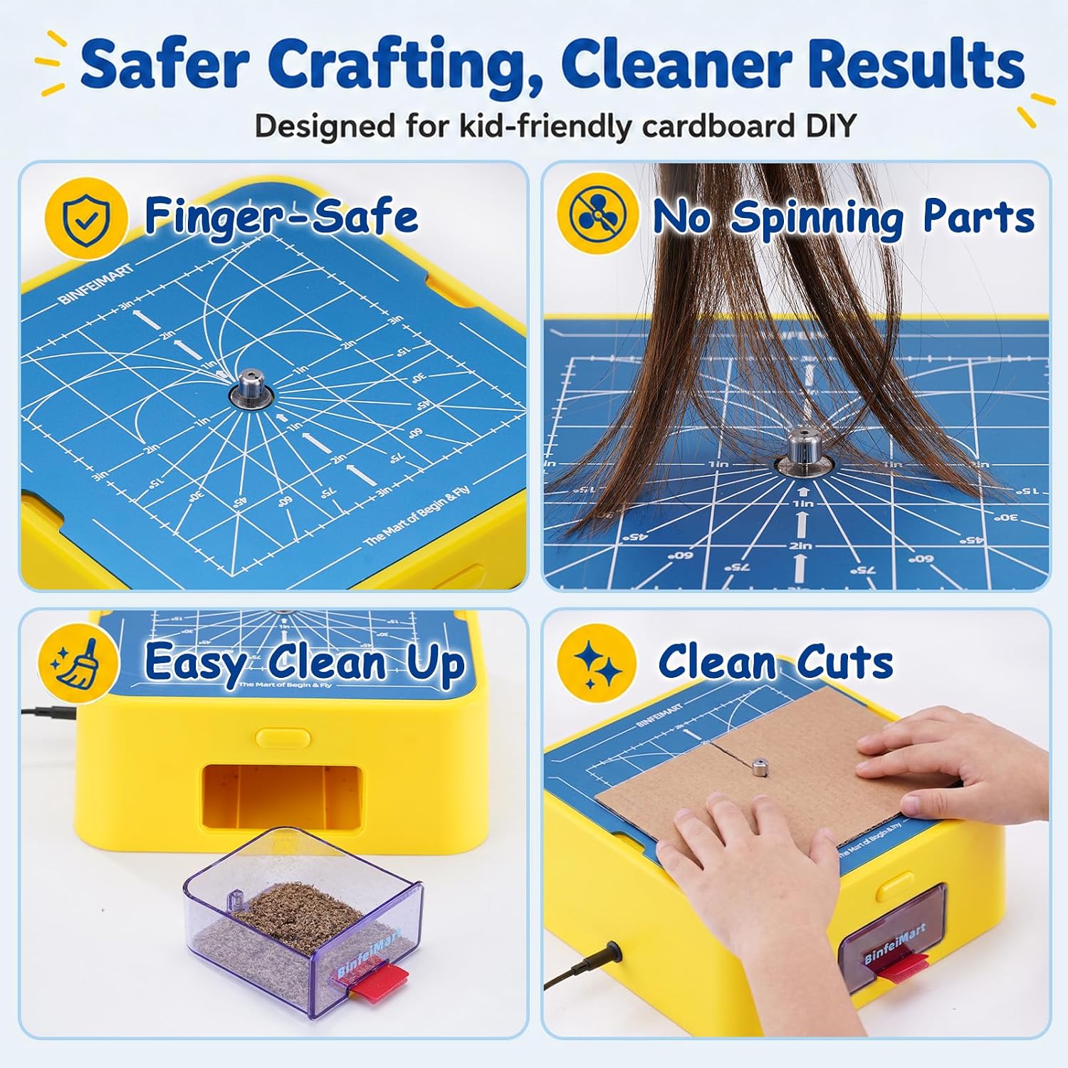 Detalle de BinfeiMart Kid Safe Cardboard Cutter — Safe DIY Craft Knife for Kids