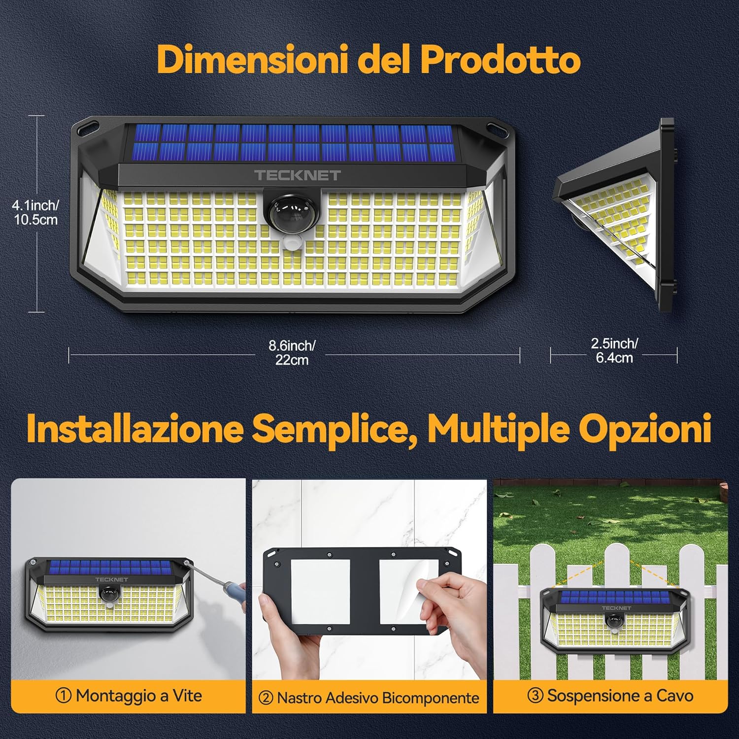 Thumbnail 6 de TECKNET Faretto solare 416 LED con sensore di movimento
