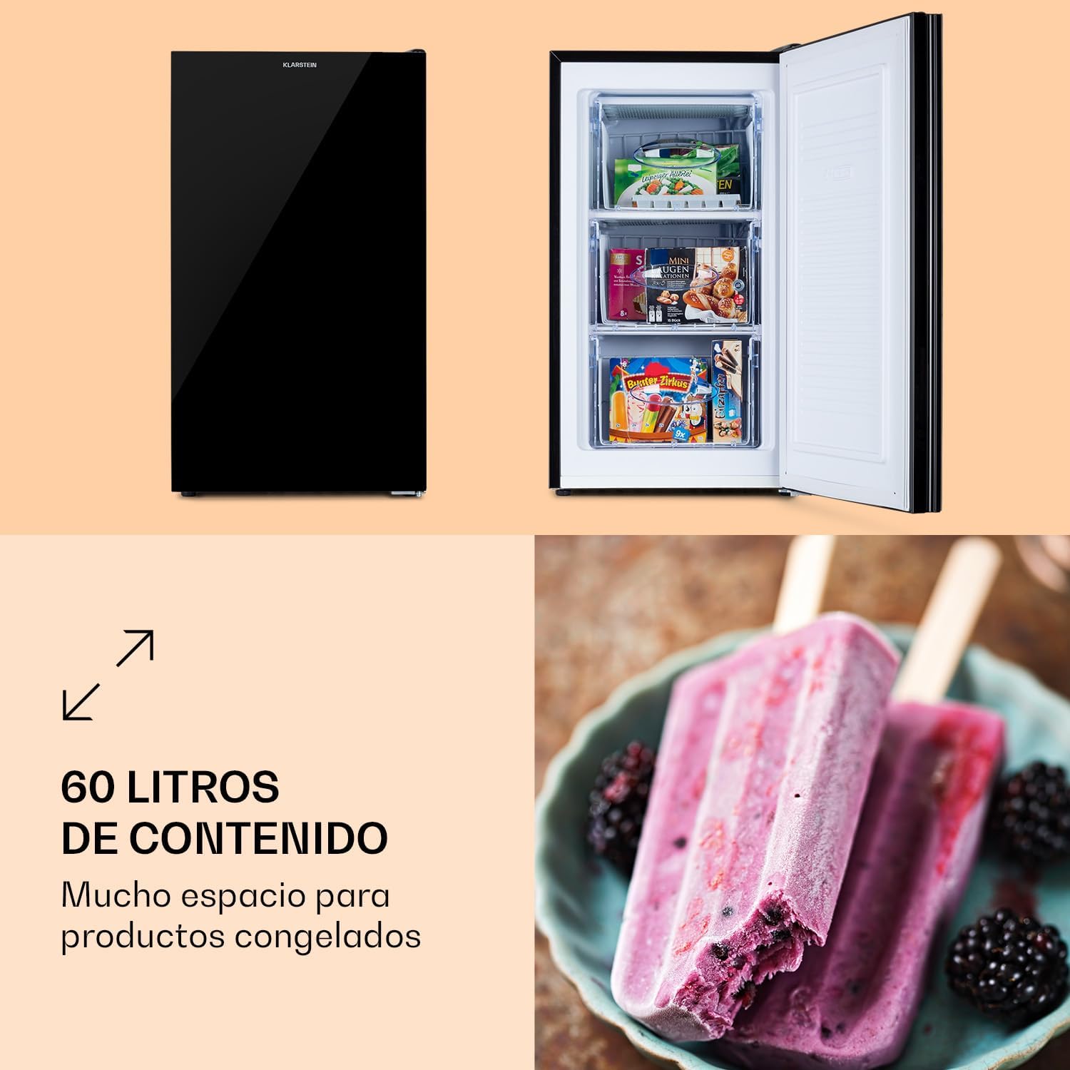 Thumbnail 2 de Klarstein Pluto congelador 60 L negro -18°C
