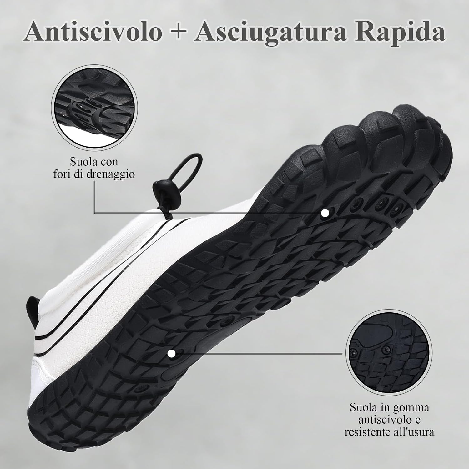 Detalle de GemChve Scarpe da Scoglio Donna e Scarpe da Acqua Uomo - Traspiranti, Asciugatura Rapida e Antiscivolo (36-46EU)