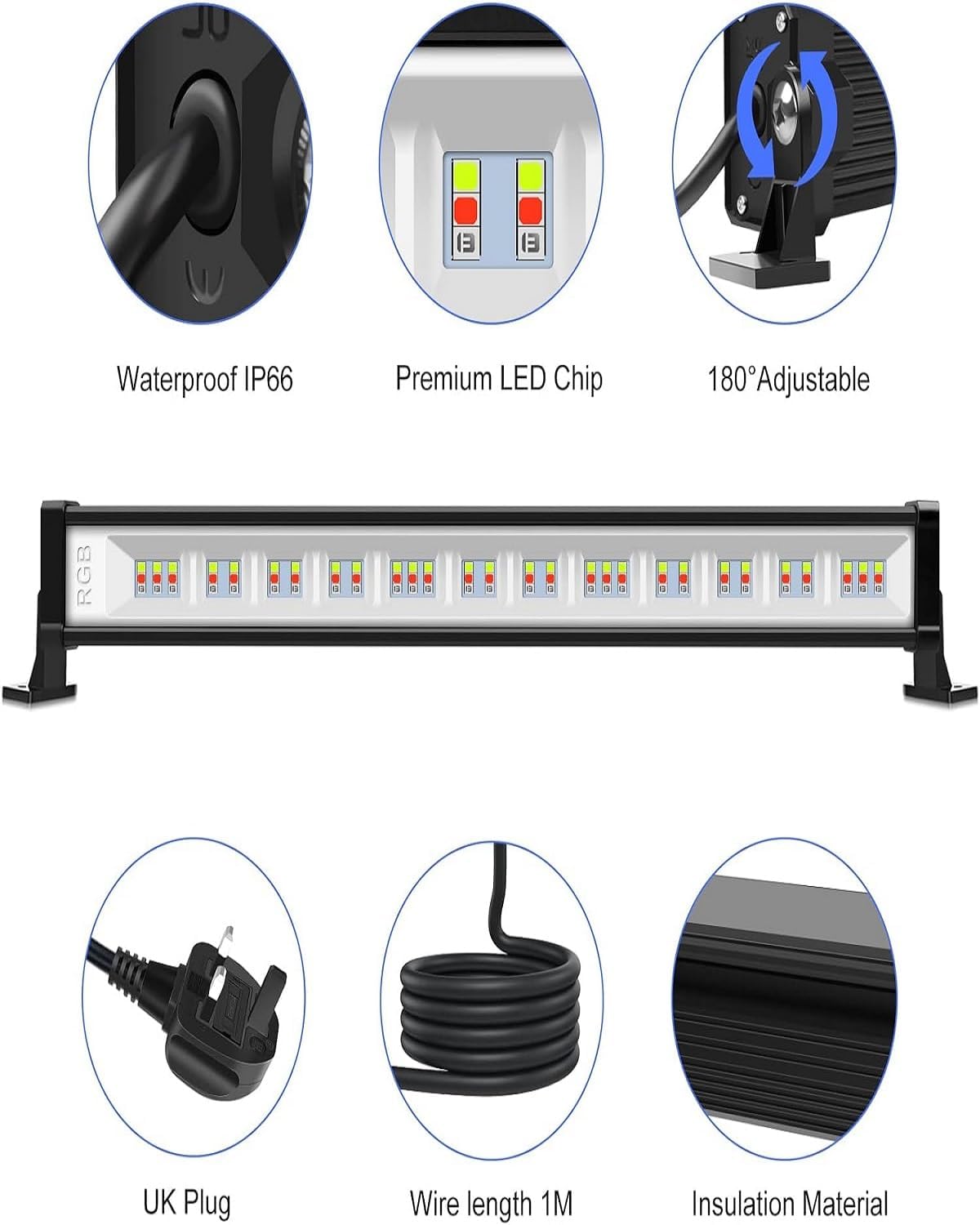 Thumbnail 5 de MEIHUA RGB Flood Lights Bar 42W LED wall washer lights 🎆