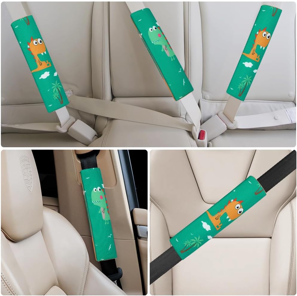Detalle de URAQT lot de 2 protège-ceintures enfant pour voiture (motif dinosaure)