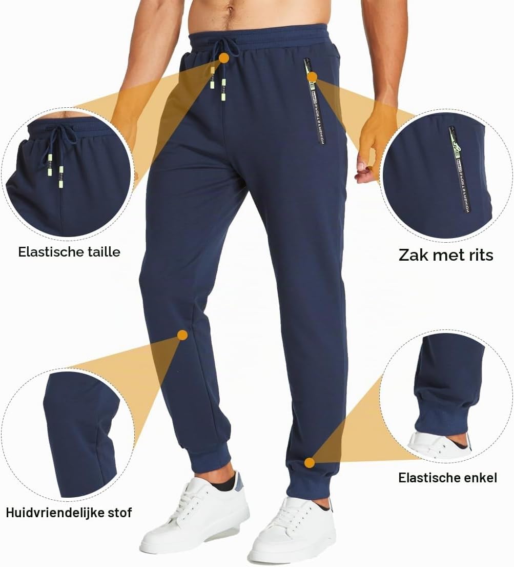 Detalle de ZOXOZ joggingbroek voor heren van katoen met elastische tailleband en ritszakken