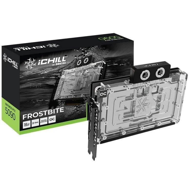 Detalle de Inno3D GeForce RTX 5090 iCHILL FROSTBITE 32GB GDDR7 Reflex 2 RTX AI DLSS4