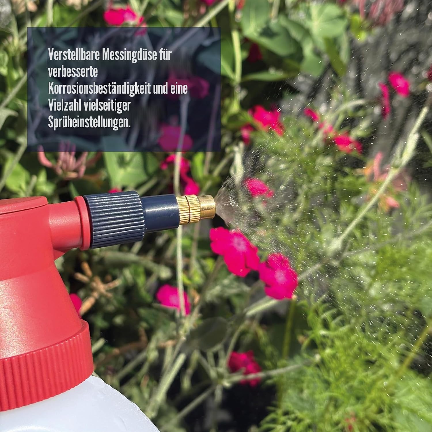 Detalle de Spear & Jackson 2LPAPS 2-Liter Garten-Drucksprühgerät mit verstellbarer Messingdüse