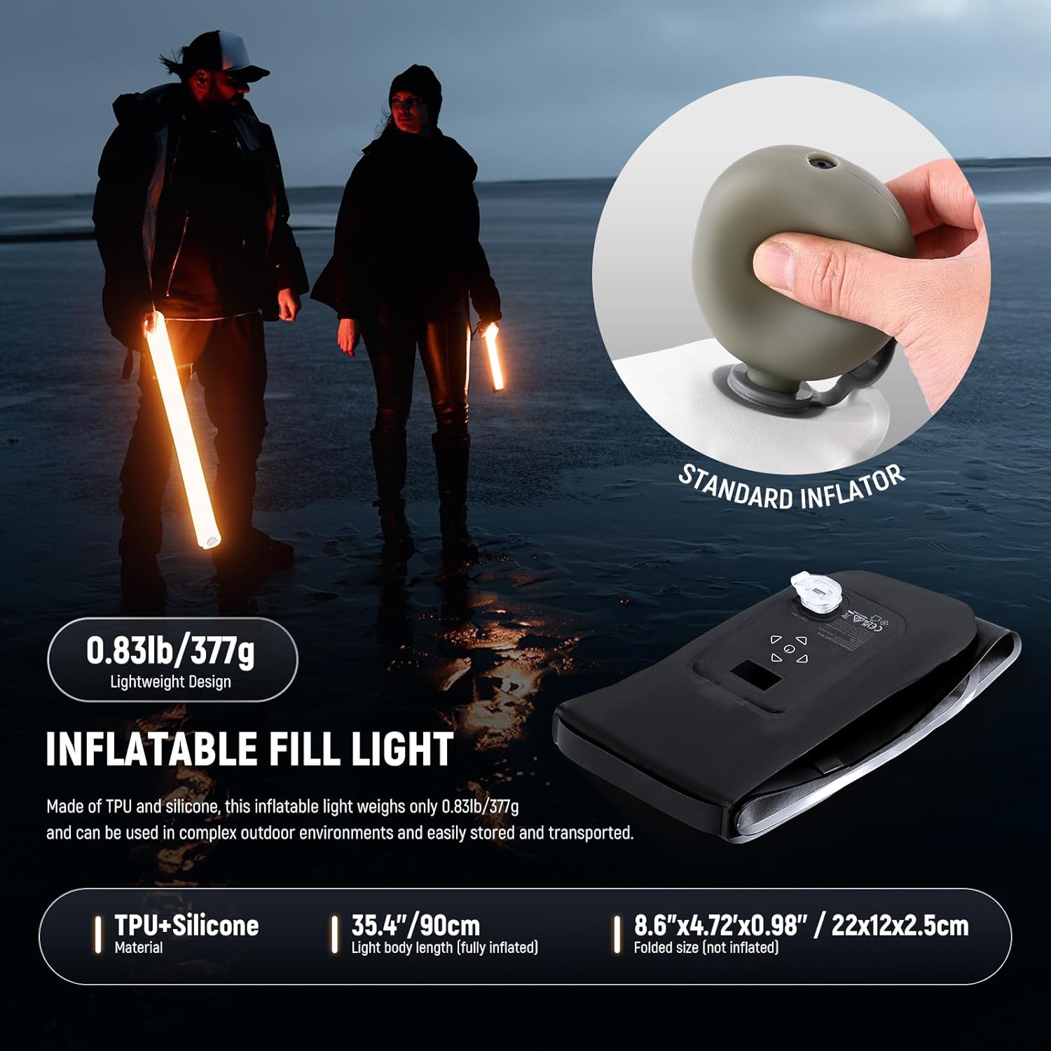 Thumbnail 3 de NEEWER BASICS 30W Handheld RGB Tube Light GC30C 90cm – Inflatable Studio Lighting
