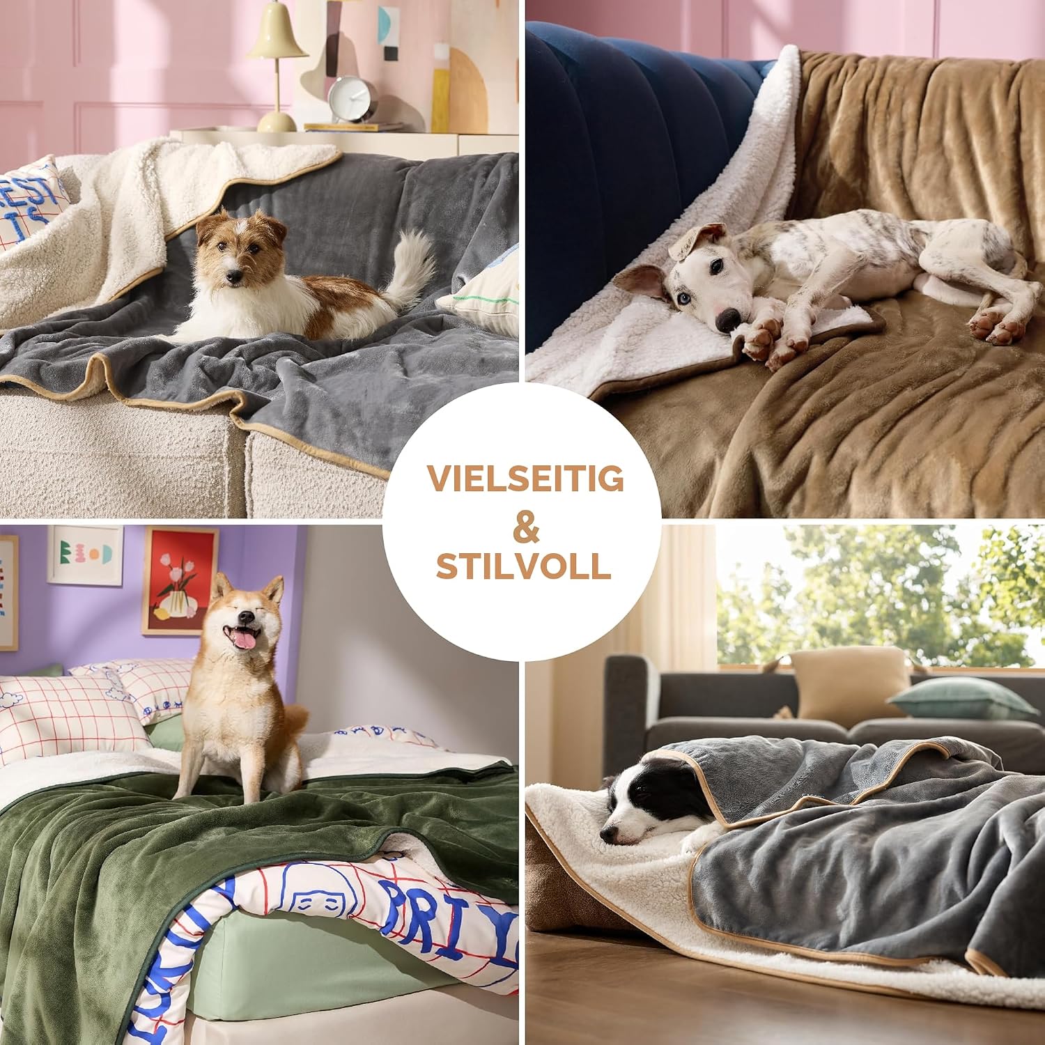 Detalle 2 de LE SURE wasserdichte Hundedecke 100×80 cm – mittelgroße Hunde, Cremefarben, waschbar