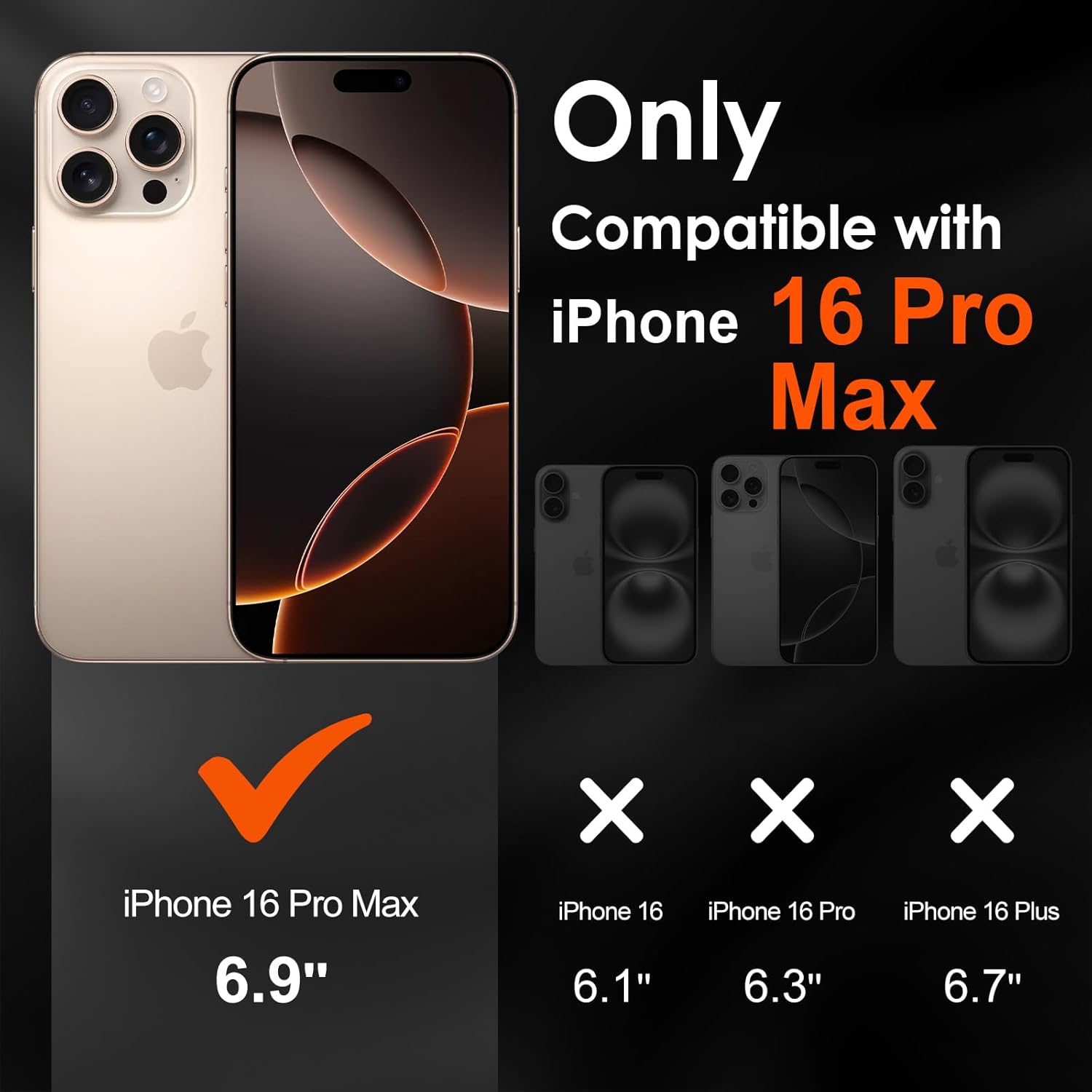 Thumbnail 1 de ivoler Alignment Aid Screen Protector for iPhone 16 Pro Max – 3 Tempered Glass Films + 3 Camera Lens Protectors with Alignment Aid
