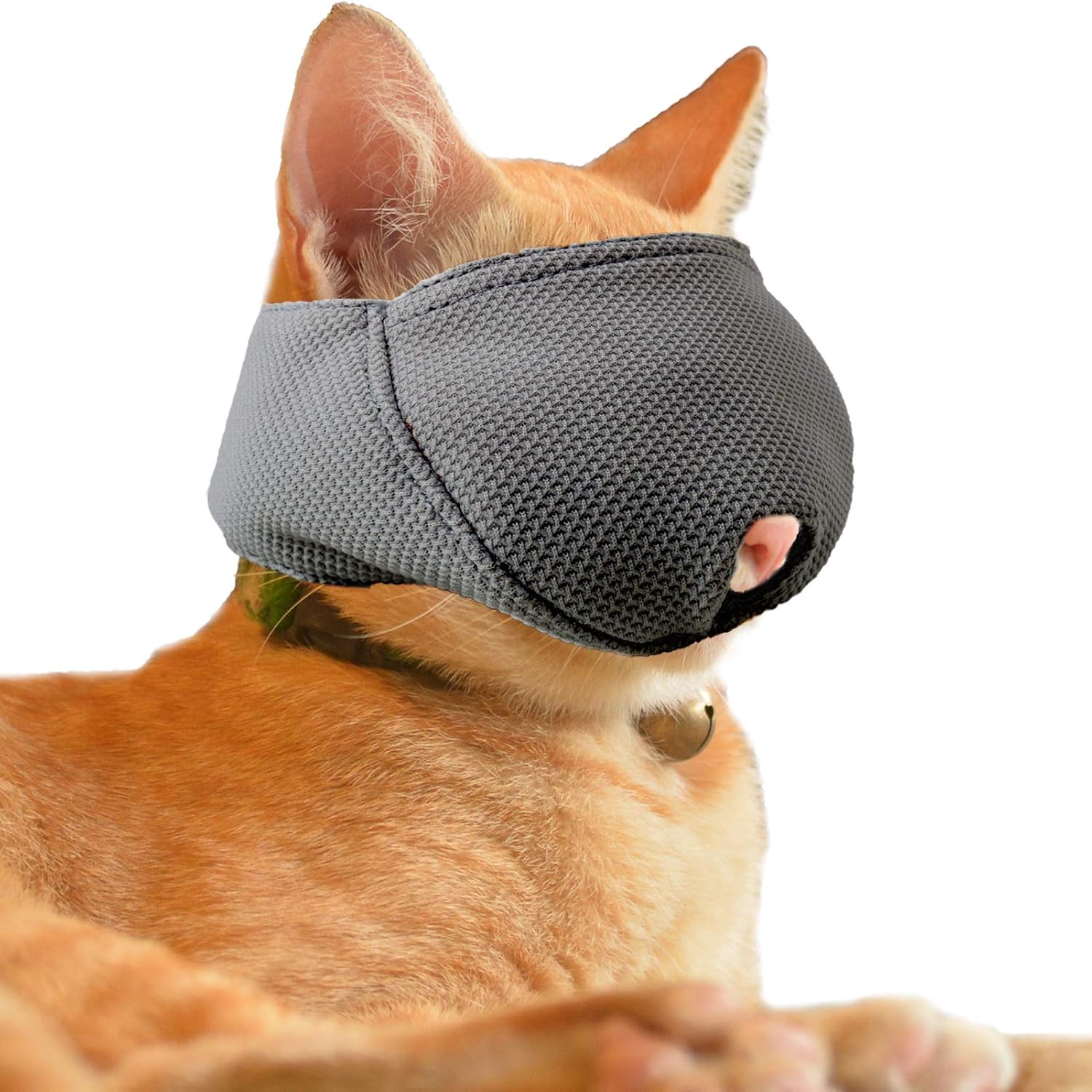Thumbnail 6 de OHCOZZY Cat Muzzle with Breathable Mesh (Grey, M) – Safe Grooming for Biting or Licking