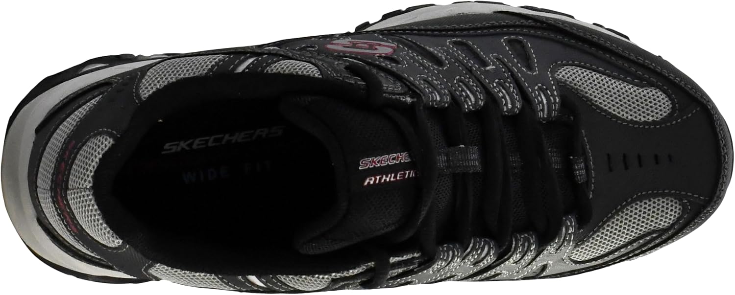 Detalle de Skechers Men's Afterburn M. Fit Fashion Sneakers – Leather Upper, Memory Foam Insole