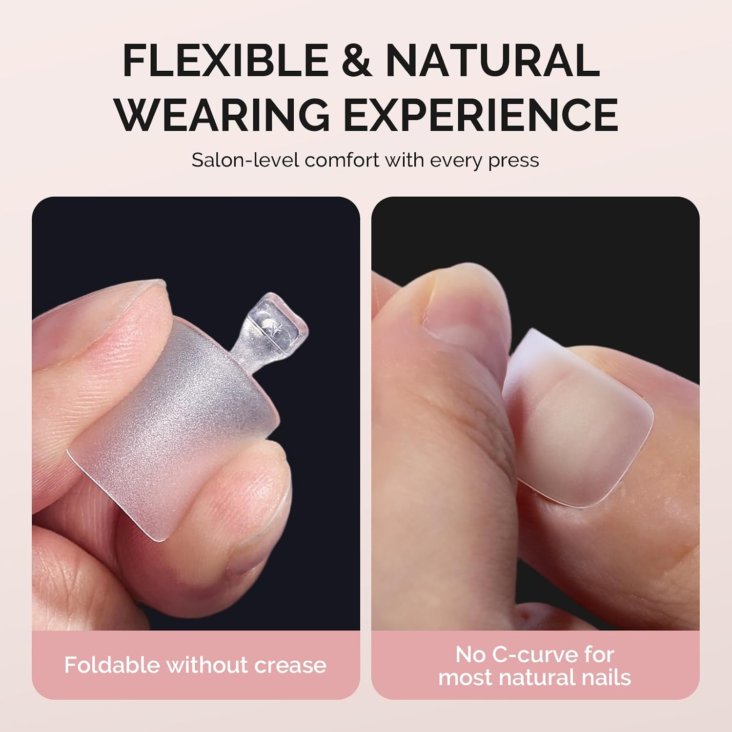 Thumbnail 4 de MelodySusie Square Toe X Nail Tips: 300-Piece Clear Full-Matte Press-On Set for DIY Nail Extensions