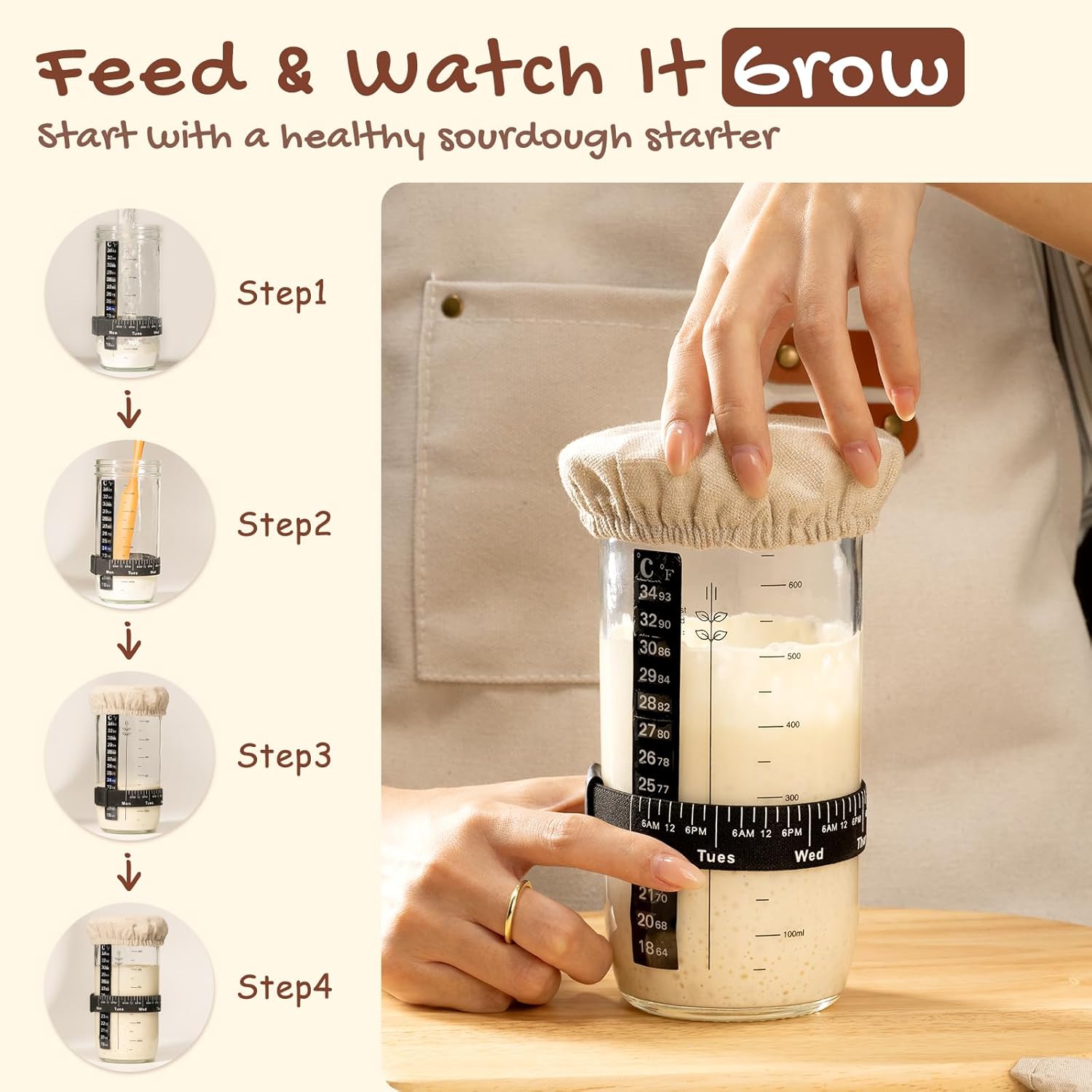 Detalle de Astercook Sourdough Starter Kit 10" Oval 🍞