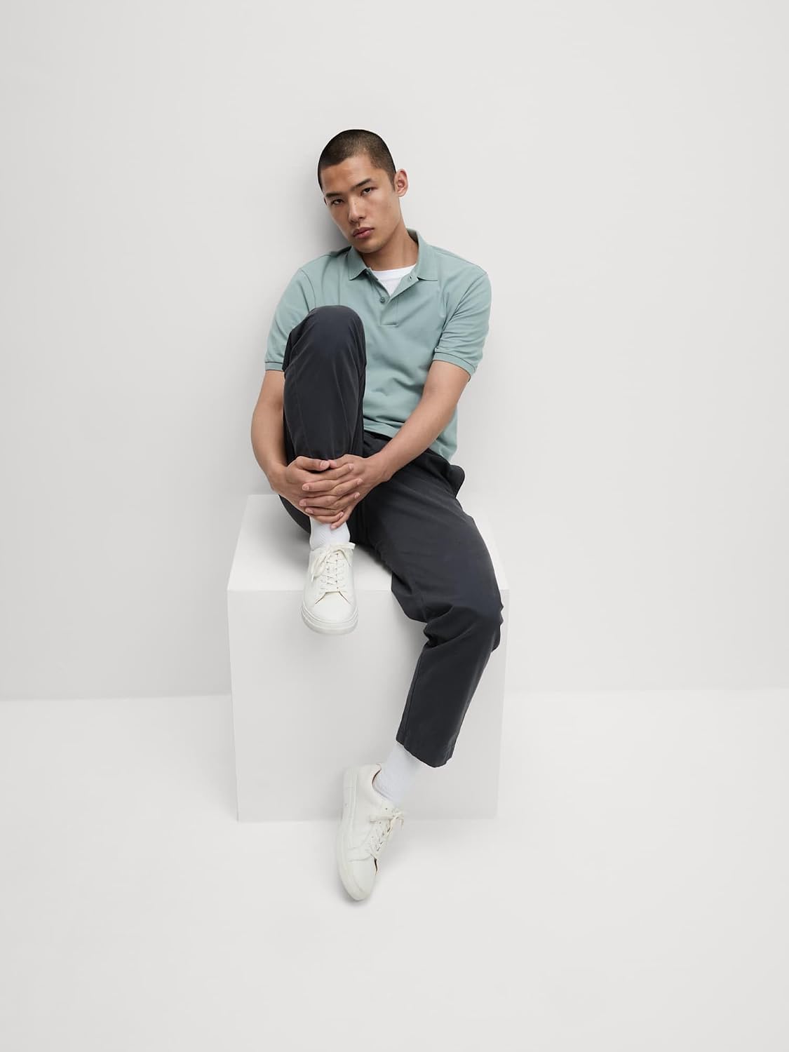 Detalle de Marks & Spencer Ultimate-poloshirts voor heren, set van 2 met stretch