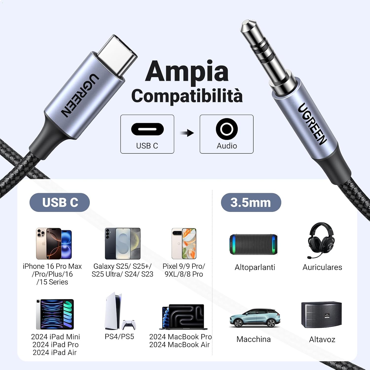 Thumbnail 5 de UGREEN Cavo USB C a Jack 3.5mm 1M