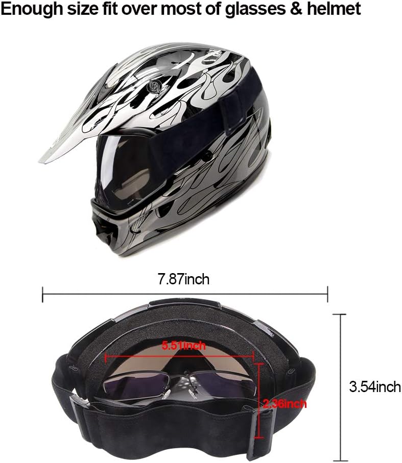 Thumbnail 3 de 4-FQ PU Resin Windproof Dustproof Motocross Goggles – Lightweight OTG, UV 100%, Anti-Fog