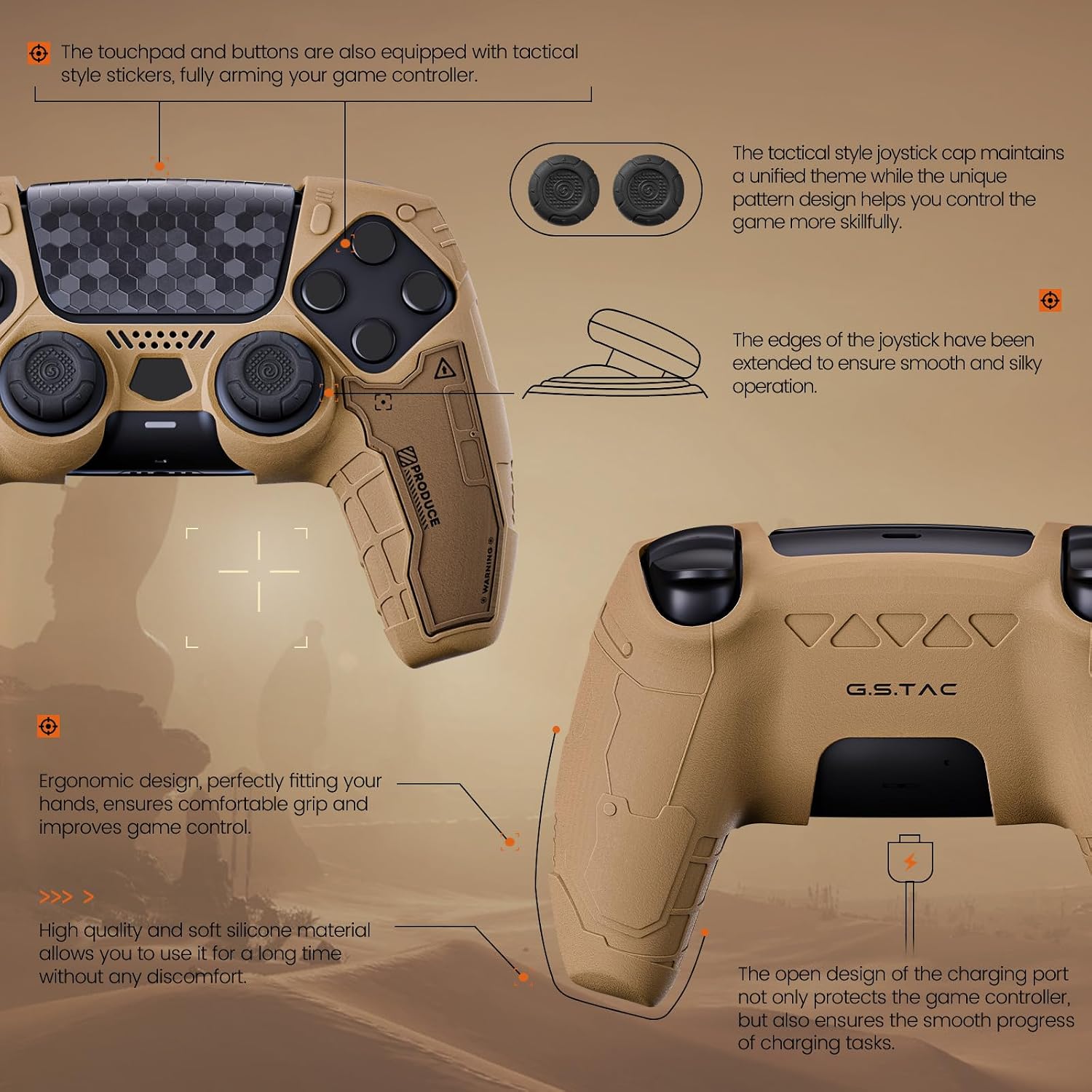 Thumbnail 2 de G.S.TAC Tactical PS5 Controller Skin Set