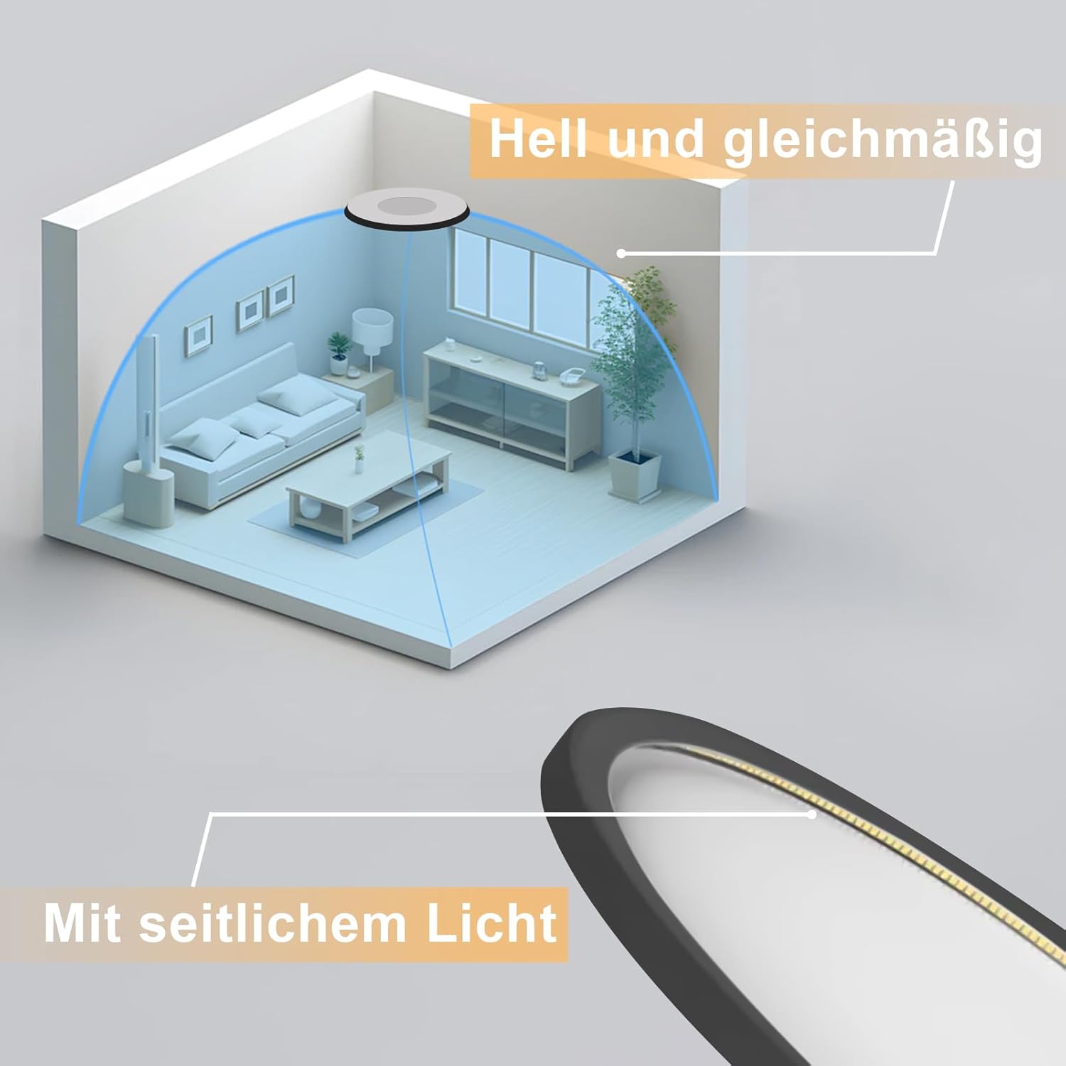 Thumbnail 3 de ZMH 2ER Deckenlampe LED – 30 cm, dimmbar, IP44, Rautenplatten-Design in Schwarz