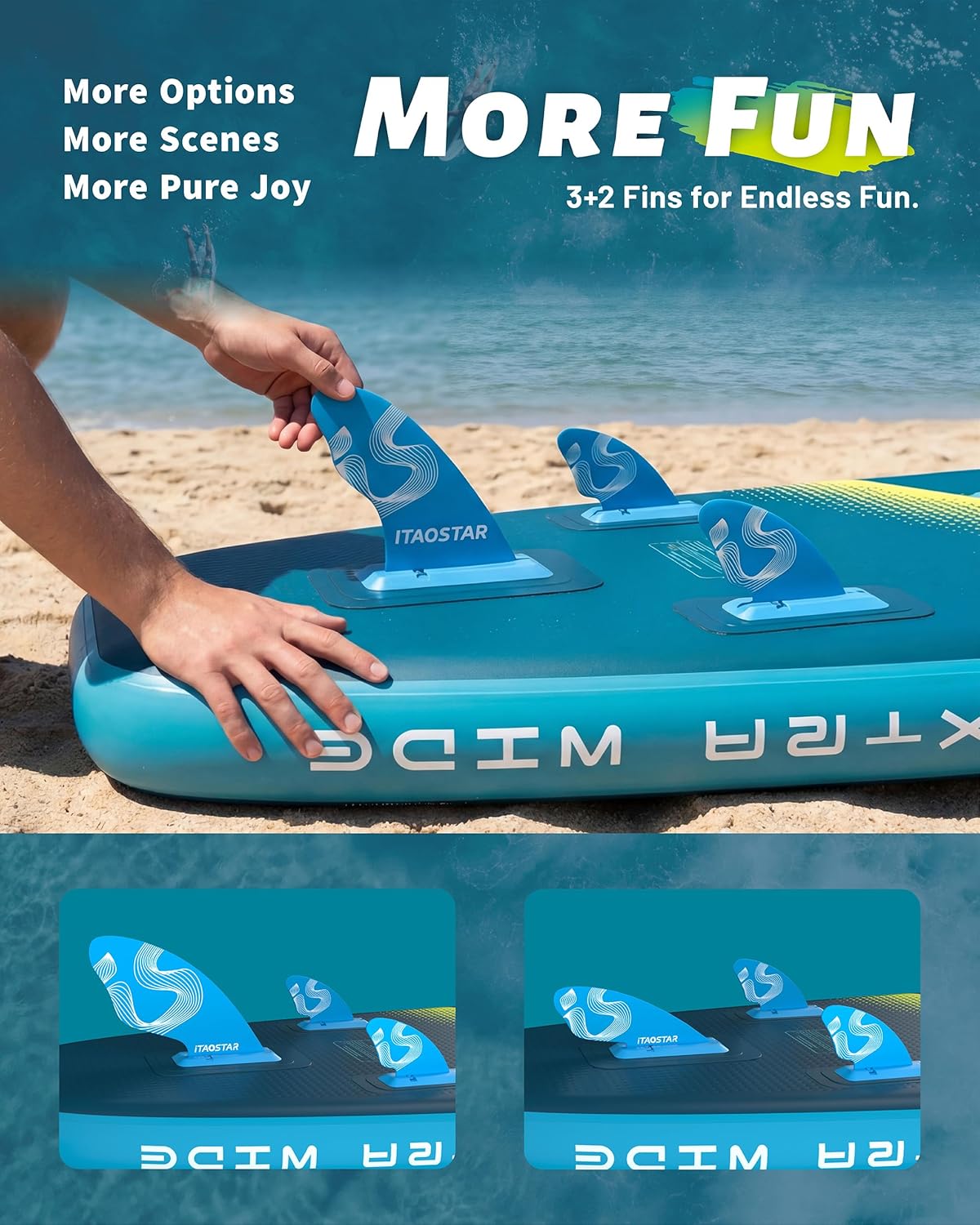 Thumbnail 4 de iTAOSTAR Lead 12' Stand Up Paddle Board (Inflatable) with 5 Fins and Conversion Kit