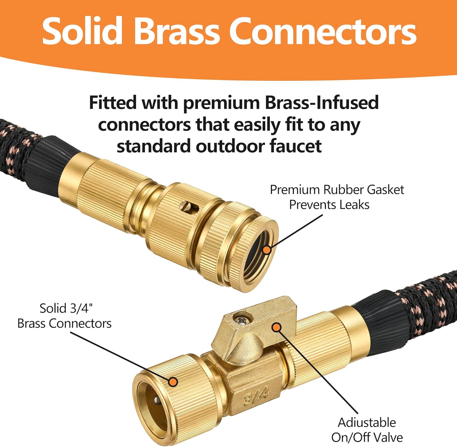 Thumbnail 2 de Expandable Garden Hose Pipe 100FT (30m) with 10-Function Spray Gun – BlackGold